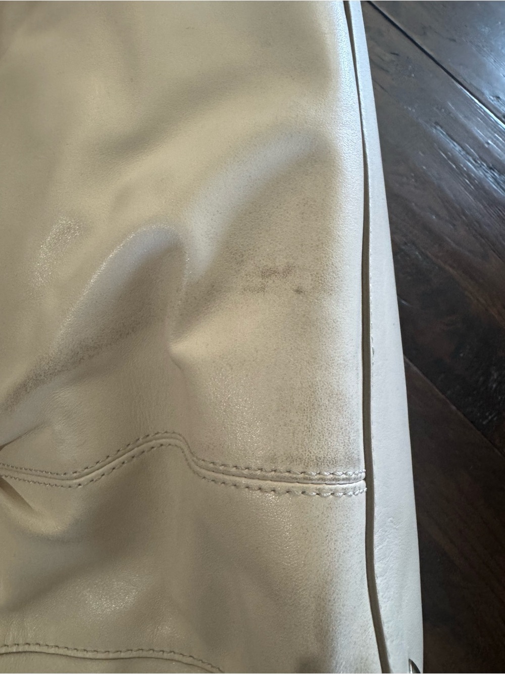 Coach Leather Satchel Bag in Light Cream and Gold Accents - Picture 13 of 16
